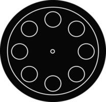 schwarz und Weiß runden Film Spule. vektor