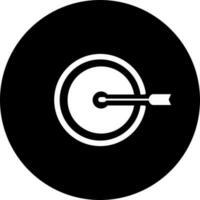 platt stil dartboard ikon i svart och vit Färg. vektor