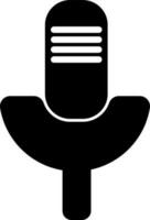 retro stil svart och vit ikon av mikrofon mikrofon. vektor