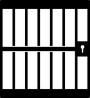 schwarz und Weiß Illustration von kriminell Gefängnis Symbol. vektor