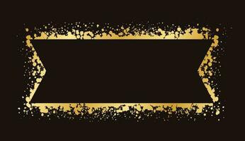 abstrakt Gold Tinte Spritzer Band Banner rahmen. golden vereiteln sprühen Banner Rand Vorlage. vektor