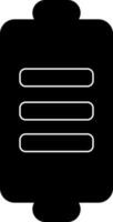Leistung Speichern oder Batterie, schwarz und Weiß Symbol. vektor