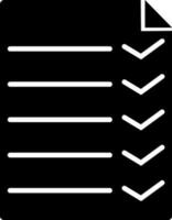 svart och vit tom checklista ikon. vektor