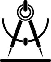 teckning kompass glyf ikon eller symbol. vektor