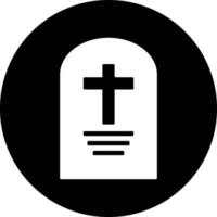 svart och vit illustration av kyrkogård ikon. vektor