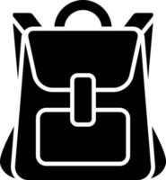 schwarz und Weiß Illustration von Rucksack Symbol. vektor