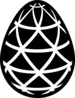 schwarz und Weiß Ostern Ei Symbol im eben Stil. vektor