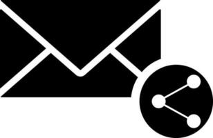 glyf e-post eller meddelande dela med sig ikon eller symbol. vektor