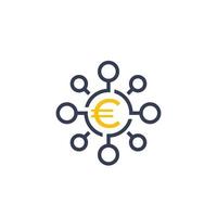 Symbol für finanzielle Diversifikation und diversifizierte Anlagen mit Euro vektor