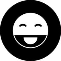 bärtig Smiley Emoji Gesicht Symbol im schwarz und Weiß Farbe. vektor