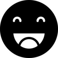 glücklich Emoji Charakter Glyphe Symbol oder Symbol. vektor