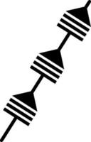 Glyphe canape Symbol im schwarz und Weiß Farbe. vektor