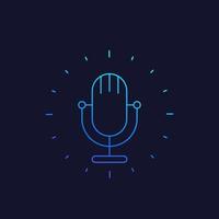 Podcast lineares Symbol mit Mikrofon vektor