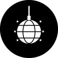 Disko Ball Glyphe Symbol im eben Stil. vektor