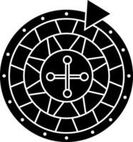 Roulette Symbol oder Symbol im schwarz und Weiß Farbe. vektor
