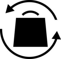 paket utbyta ikon i svart och vit Färg. vektor