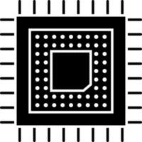 schwarz und Weiß Zentralprozessor Symbol im eben Stil. vektor