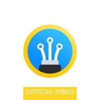 optisk fiber ikon vektor logo design