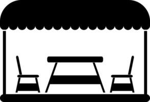 Illustration von schwarz Essen Tabelle Symbol oder Symbol. vektor