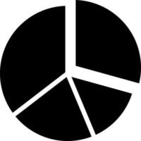 schwarz und Weiß Illustration von Kuchen Diagramm Symbol. vektor