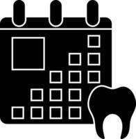 svart och vit tandläkare utnämning ikon. vektor
