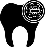 glyf ikon eller symbol av tand bakterie. vektor