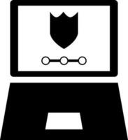Cyber Sicherheit App im Laptop Symbol. vektor