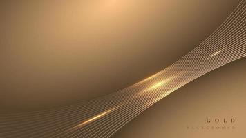 abstrakt gyllene linjer lyxig bakgrund med glödeffektvektorillustration vektor