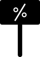 Rabatt Prozentsatz Tafel Glyphe Symbol oder Symbol. vektor