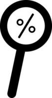 Einkaufen Rabatt Prozentsatz Angebot Suche Glyphe Symbol. vektor
