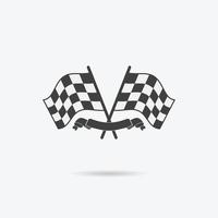 Flaggensymbol karierte oder rennende Flaggen und Zielband Sport Auto Geschwindigkeit und Erfolg Wettbewerb und Gewinner Rennen Rallye Vektor-Illustration vektor