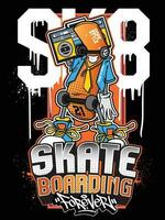 skateboard urban graffiti konst vektor illustration. graffiti design konstverk