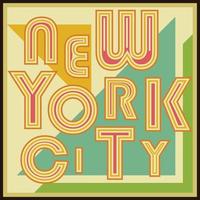 New York City Retro Vintage Typografie Poster T-Shirt Druck Design Vektor Abzeichen Applique Label