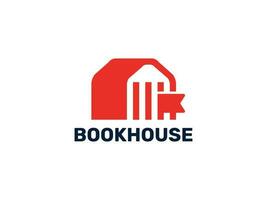 bok hus logotyp med djärv och minimal stil vektor