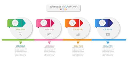 Infografik-Vorlage in 4 Schritten Vorlage für Diagramm-Grafik-Präsentation und Diagramm vektor