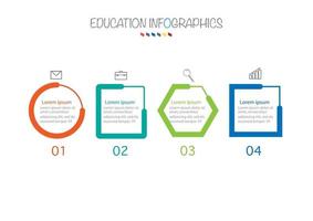 Infografik-Vorlage in 4 Schritten Vorlage für Diagramm-Grafik-Präsentation und Diagramm vektor