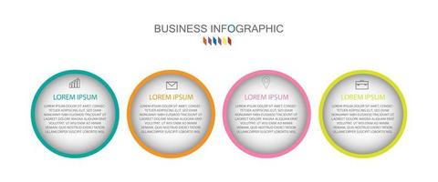 Infografik-Vorlage in 4 Schritten Vorlage für Diagramm-Grafik-Präsentation und Diagramm vektor