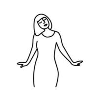 Minimalismus Hand gezeichnet weiblich Vektor Porträt im modern abstrakt einer Linie Zeichnung Grafik Stil. Dekor drucken, Mauer Kunst, kreativ Design zum Sozial Medien. modisch Vorlage mit Porträt Frau Vorderseite Gesicht