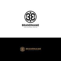 första b e 3 elegant konstnärlig logotyp design, första signatur kreativ mall vektor