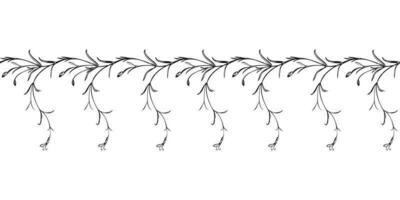 botanisk hand dragen växt, bukett isolerat på bakgrund. vår växt blomma årgång ram. kreativ klotter linjär stil. grafisk design bröllop inbjudan, kort, affisch, baner vektor illustration