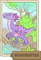 förhistorisk dinosaurie velociraptor, illustration design vektor