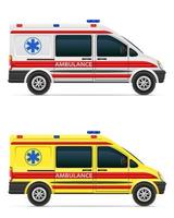 medizinische Fahrzeugvektorillustration des Krankenwagens lokalisiert auf weißem Hintergrund vektor