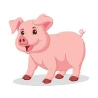 glücklich Schwein Karikatur Charakter. süß Schwein Karikatur isoliert auf Weiß Hintergrund. Vektor Illustration