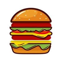 köstlich Hamburger schnell Essen Symbol Vektor Illustration Design Grafik eben Stil