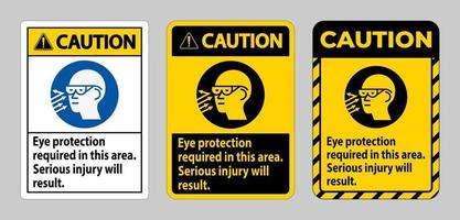 varningstecken ögonskydd krävs i detta område allvarliga skador kommer att uppstå vektor