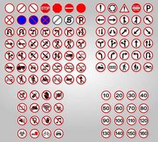 Verkehrszeichenverbotswarnung roter Kreis Symbolzeichen setzen vektor