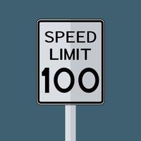 usa vägtrafik transport tecken hastighetsgräns 100 på vit bakgrund vektor