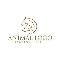 lejon hund katt logotyp design vektor