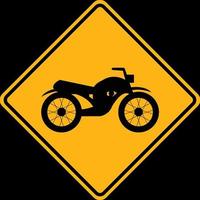 varning trafik vägskylt hålla motorcykeln rida vektor