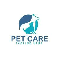 sällskapsdjur vård logotyp design mall, veterinär logotyp vektor illustration för sällskapsdjur klinik